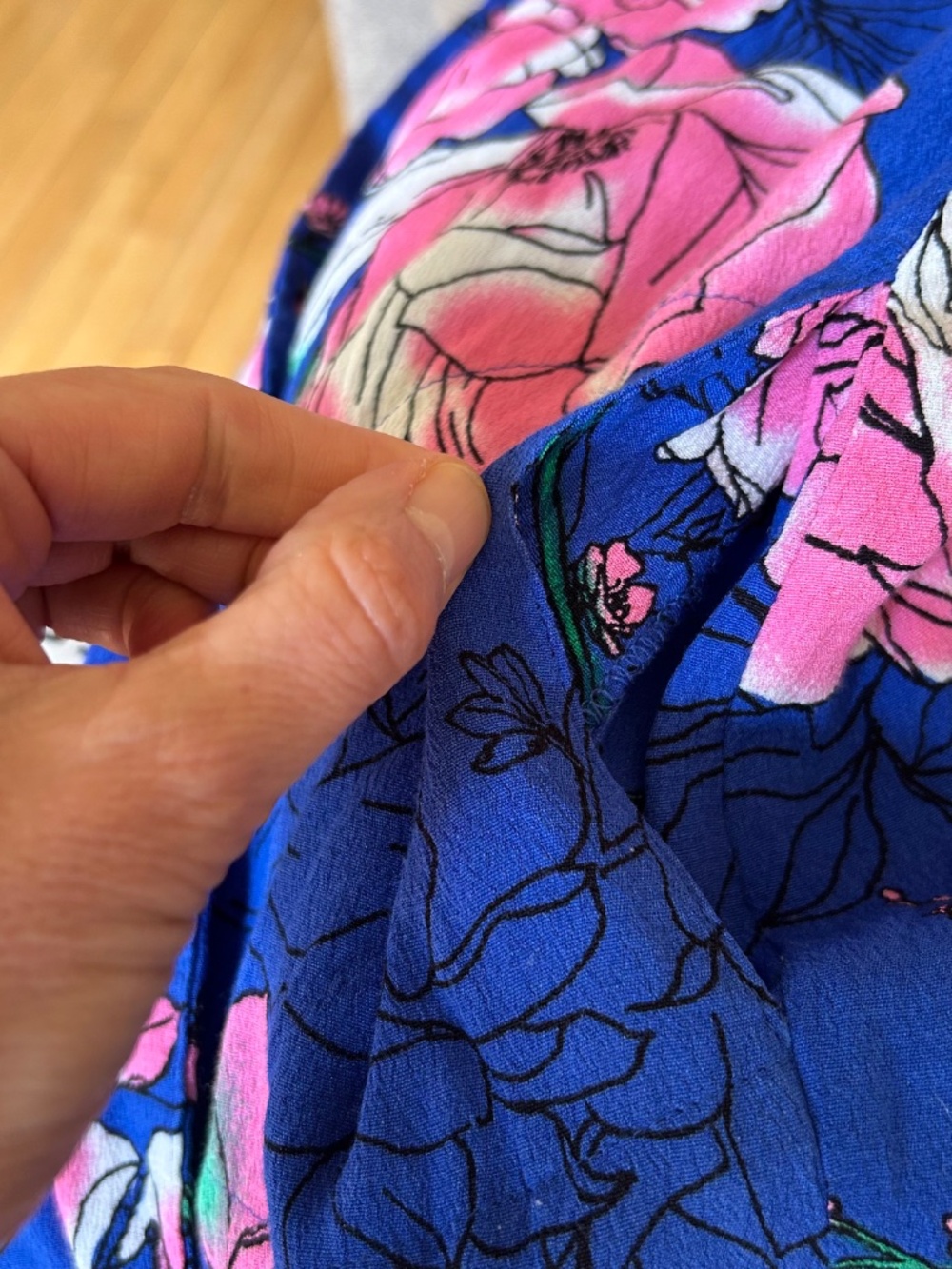G.I.L.I. Kimono Robe Floral Duster‎ Cardigan 3/4 Wide Sleeves 100% Viscose XS - Picture 4 of 9